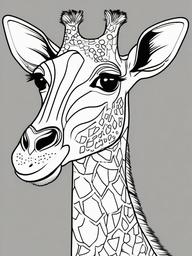 Giraffe Coloring Pages - Giraffe with a magical sparkle in its eyes  simple coloring pages