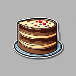 Cake Slice Celebration Sticker - Sliced cake for a celebration, ,vector color sticker art,minimal