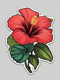 Hibiscus Sticker - Transport yourself to tropical landscapes with the bold and exotic hibiscus sticker, , sticker vector art, minimalist design