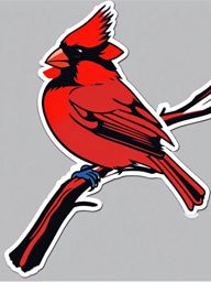 Northern Cardinal Sticker - A striking northern cardinal with vibrant red plumage, ,vector color sticker art,minimal