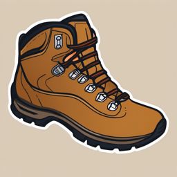 Hiking Boot Clipart - A sturdy hiking boot ready for a trek.  color vector clipart, minimal style