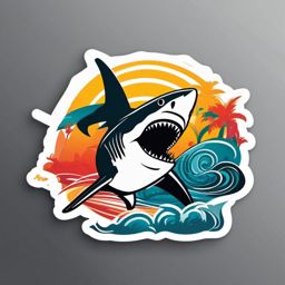 Salsa Shark sticker- Oceanic Dance Fiesta, , sticker vector art, minimalist design