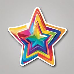 Rainbow star sticker, Colorful , sticker vector art, minimalist design