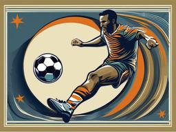 Football clipart - player kicking a ball  