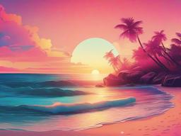 Aesthetic Summer Beach Wallpaper  background