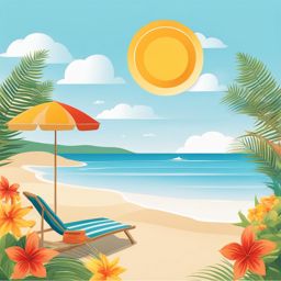 summer clip art - a sunny beach scene, capturing the essence of summer 