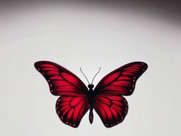 red butterfly tattoo on dark skin  