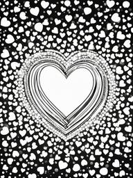 Heart with Sparkles Coloring Pages - Glittering Hearts with Sparkles Around  minimal black outline printable sheet, coloring page