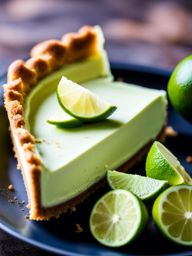 a slice of classic key lime pie, with a tangy filling and a graham cracker crust. 