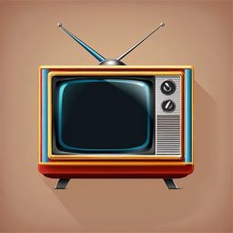 Television TV icon - Television TV icon for entertainment and news,  color clipart, vector art