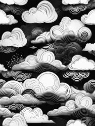 cloud tattoo black and white design 