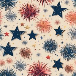 Star-shaped fireworks sticker- Celestial celebration, , sticker vector art, minimalist design