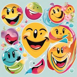 Smile clipart - Smiling face clipart for happiness and positivity,  color clipart, vector art