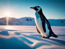 Cute Penguin Waddling in the Icy Arctic 8k, cinematic, vivid colors