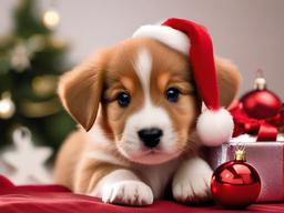 Cute Puppy Christmas Wallpaper  