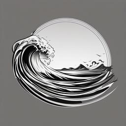 aesthetic wave tattoo  simple vector tattoo design