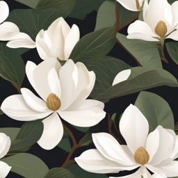 Magnolia Clip Art - A white magnolia blossom with a sweet fragrance,  color vector clipart, minimal style