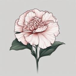 Carnation Flower Tattoo Small,Delicate and understated look in a small carnation flower tattoo, perfect for subtle yet meaningful expression.  simple color tattoo,minimal vector art,white background