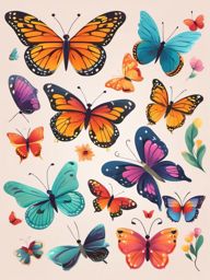 Butterfly clipart - Delicate insect with colorful wings fluttering, ,color clipart vector style