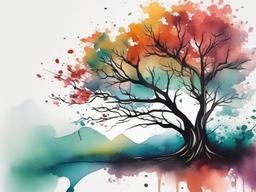 tree tattoo watercolor  simple vector color tattoo