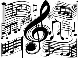 music notes clipart black and white 