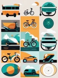 Electric Bike Clipart - An electric bike for efficient commuting.  color vector clipart, minimal style