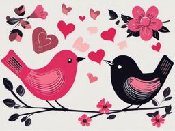 Wedding Love Birds clipart - Love birds as a symbol of love, ,vector color clipart,minimal