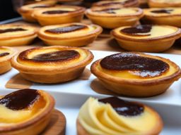 pastel de nata, portuguese custard tarts, enjoyed at a historic pastelaria in lisbon. 