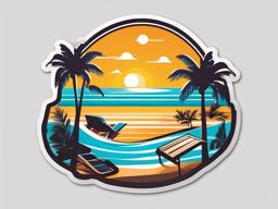 Summer Vacation sticker- Beach Fun in the Sun, , sticker vector art, minimalist design
