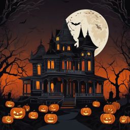 Aesthetic Halloween Wallpaper - Haunted House wallpaper, abstract art style, patterns, intricate