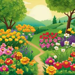 Garden clipart - garden in springtime  clipart