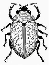 Ladybug Coloring Page - Red Dotted Beetle  black outline printable coloring page