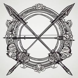 bow arrow tattoo  vector tattoo design