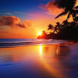 Beach Background Wallpaper - beach background sunset  