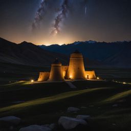 tash rabat, kyrgyzstan - imagine the ancient stone caravanserai of tash rabat, surrounded by rugged mountains and illuminated by starlight. 