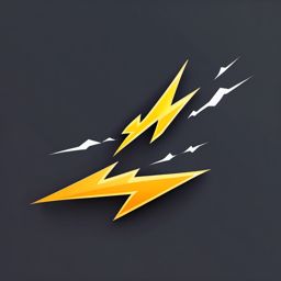 Clipart of a Lightning Bolt - Lightning bolt symbolizing power and energy,  color vector clipart, minimal style