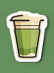 Matcha Latte Sticker - Experience the serene and earthy flavor of a comforting matcha latte, , sticker vector art, minimalist design