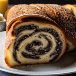 makowiec, polish poppy seed roll, indulged at a family gathering during wigilia. 