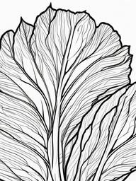 Vegetable Coloring Pages - Chard leaves with colorful stems  simple coloring pages