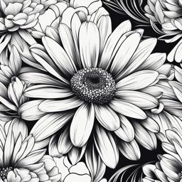 daisy tattoo black and white design 