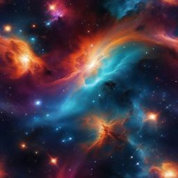 Space Wallpaper - Nebula and Stars in Cosmic Expanse wallpaper splash art, vibrant colors, intricate patterns