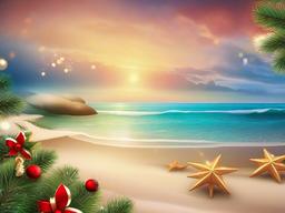 Beach Christmas Wallpaper  