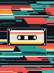 Cassette tape sticker, Nostalgic , sticker vector art, minimalist design