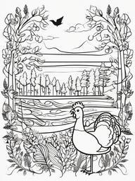 Thanksgiving Cards Coloring Pages - Creating Festive Greetings to Share  minimal black outline printable sheet, coloring page