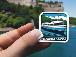 Niagara Falls Maid of the Mist sticker- Boat tour near the base of Niagara Falls, , sticker vector art, minimalist design