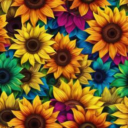Sunflower Background Wallpaper - rainbow sunflower background  