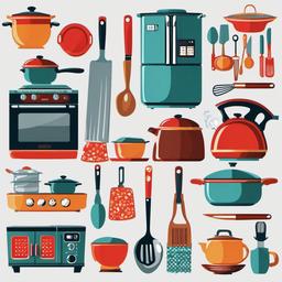 Cooking clipart - kitchen appliances collection  vector clipart