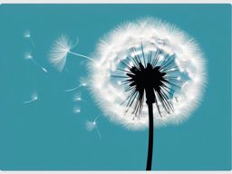 Dandelion Puff in the Wind clipart - Blowing dandelion puff, ,vector color clipart,minimal