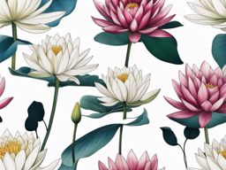 Water lily tattoo, Tattoos featuring the elegant water lily. colors, tattoo patterns, clean white background
