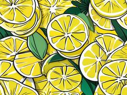 Lemon clipart - lemon slice on a tropical beach  color,minimalist,vector clipart